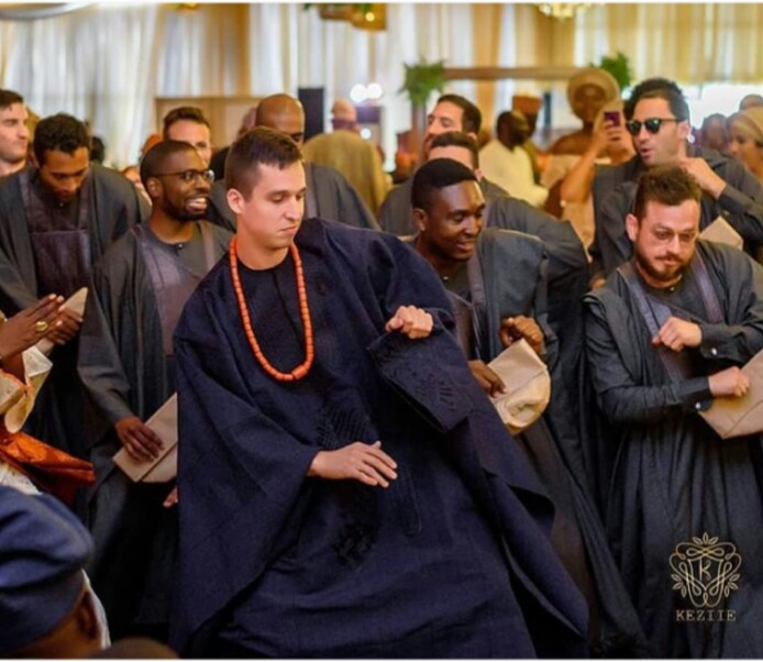 Latest Agbada styles for wedding oyinbo