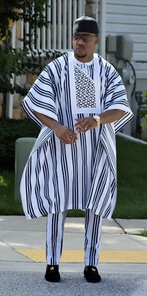 Agbada outfit with cap