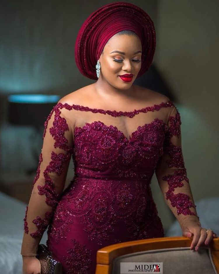 cord lace short gown styles 2020