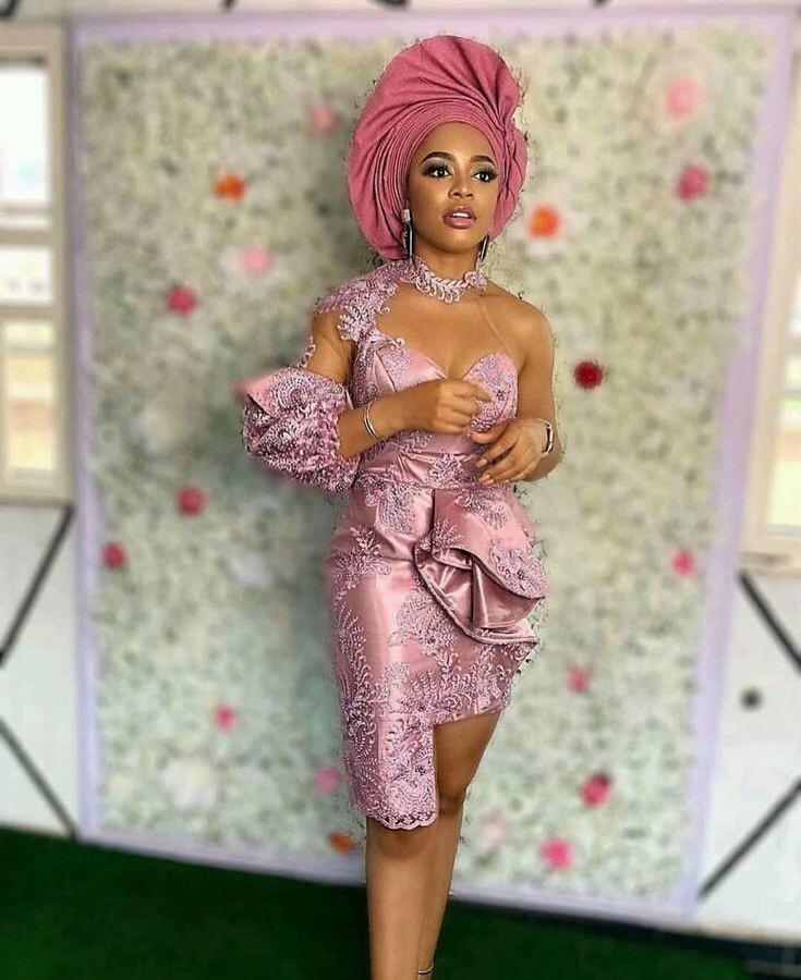 lace short gown styles 2020