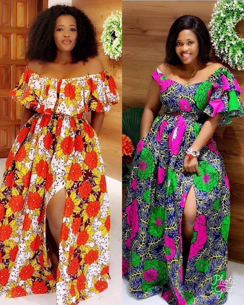 Long stripe Ankara gown
