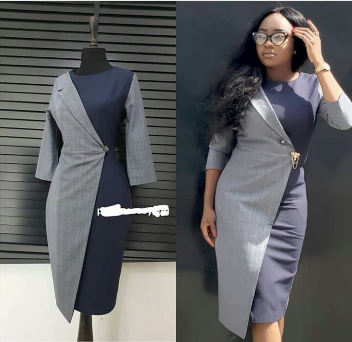 crepe office gown dress