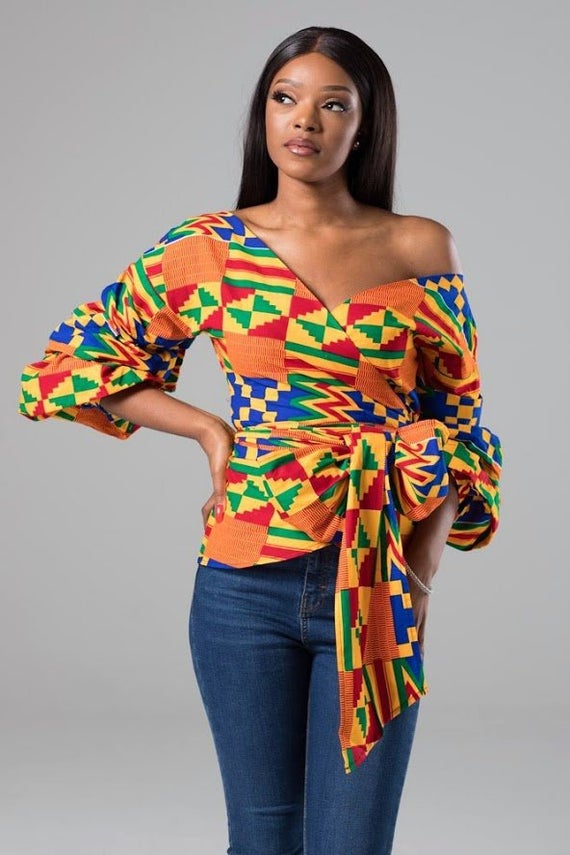 Ankara wrap top