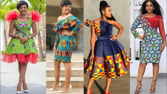 Ankara Short Gown For Ladiess
